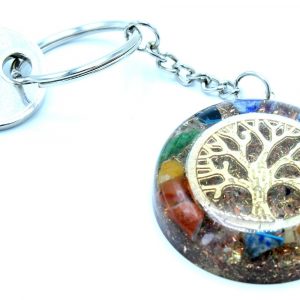 Porte-clés orgonite – Arbre de vie et chakras