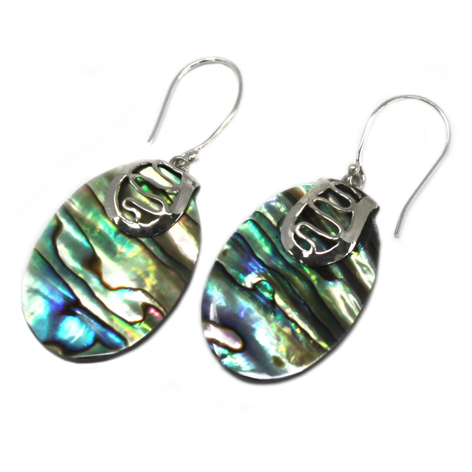 Boucles d’Oreilles Coquillage & Argent – Abalone | Bijoux Artisanaux – Image 2