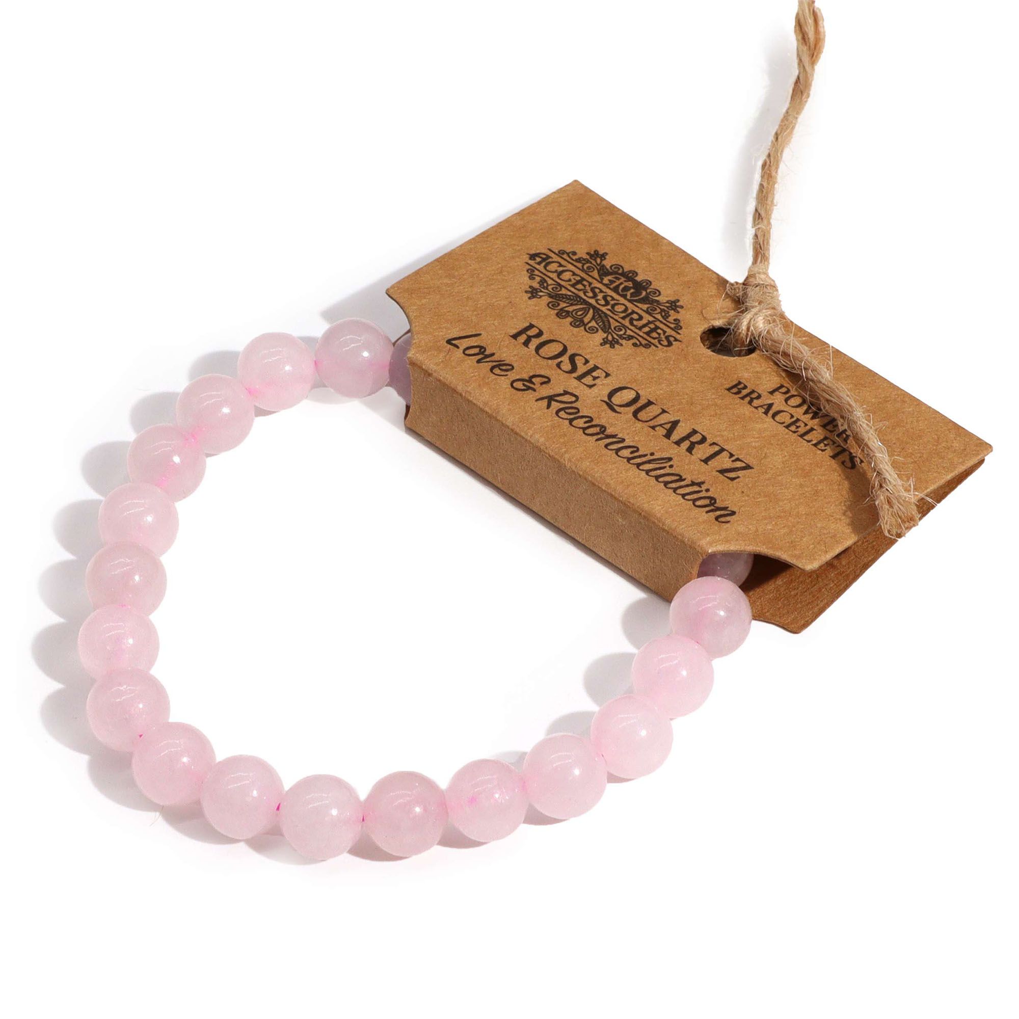 Bracelet énergétique en quartz rose naturel amour et douceur