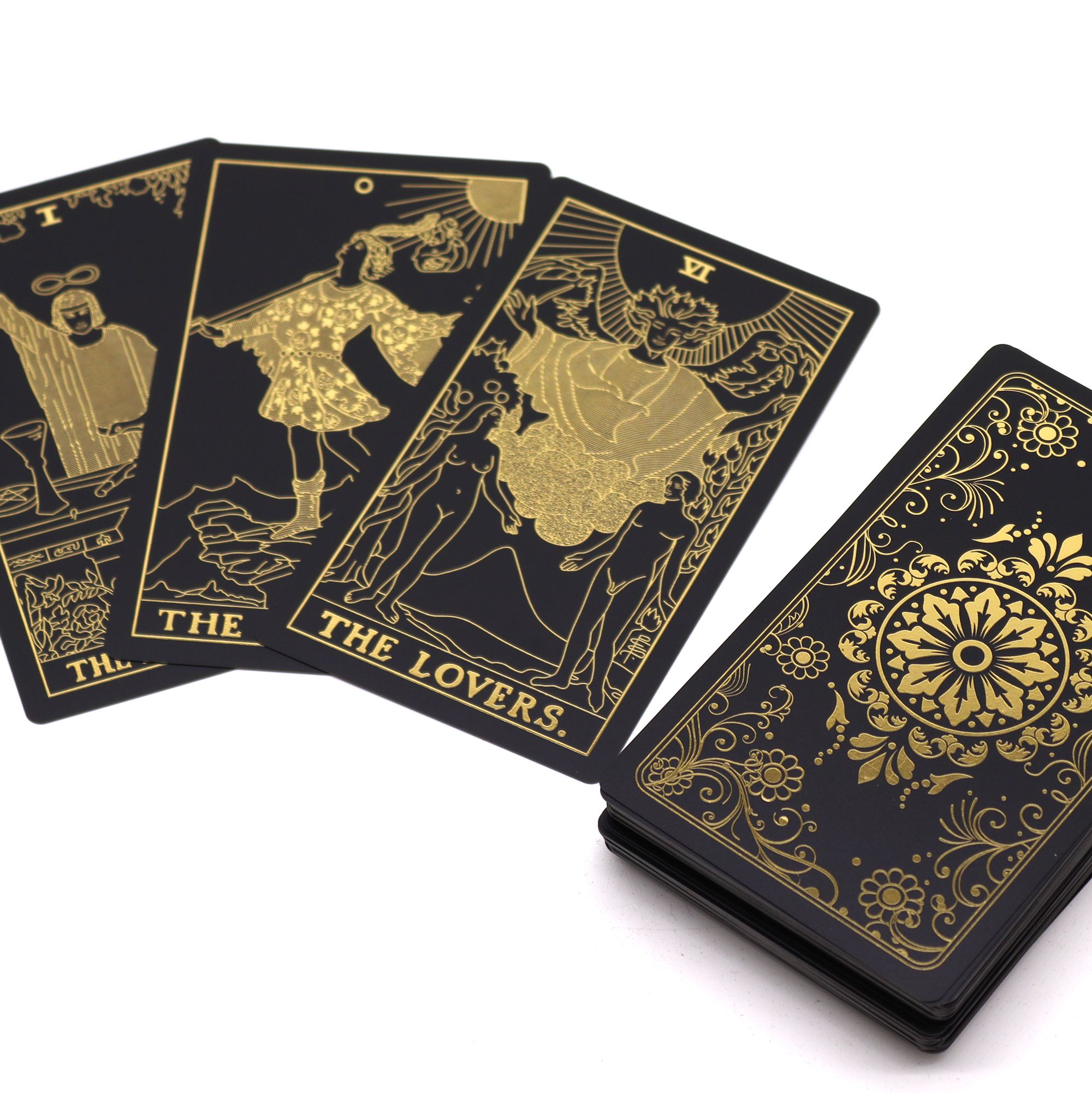 Gold Foil Tarot Set – Jeu de Tarot Doré avec Livre & Coffret Cadeau