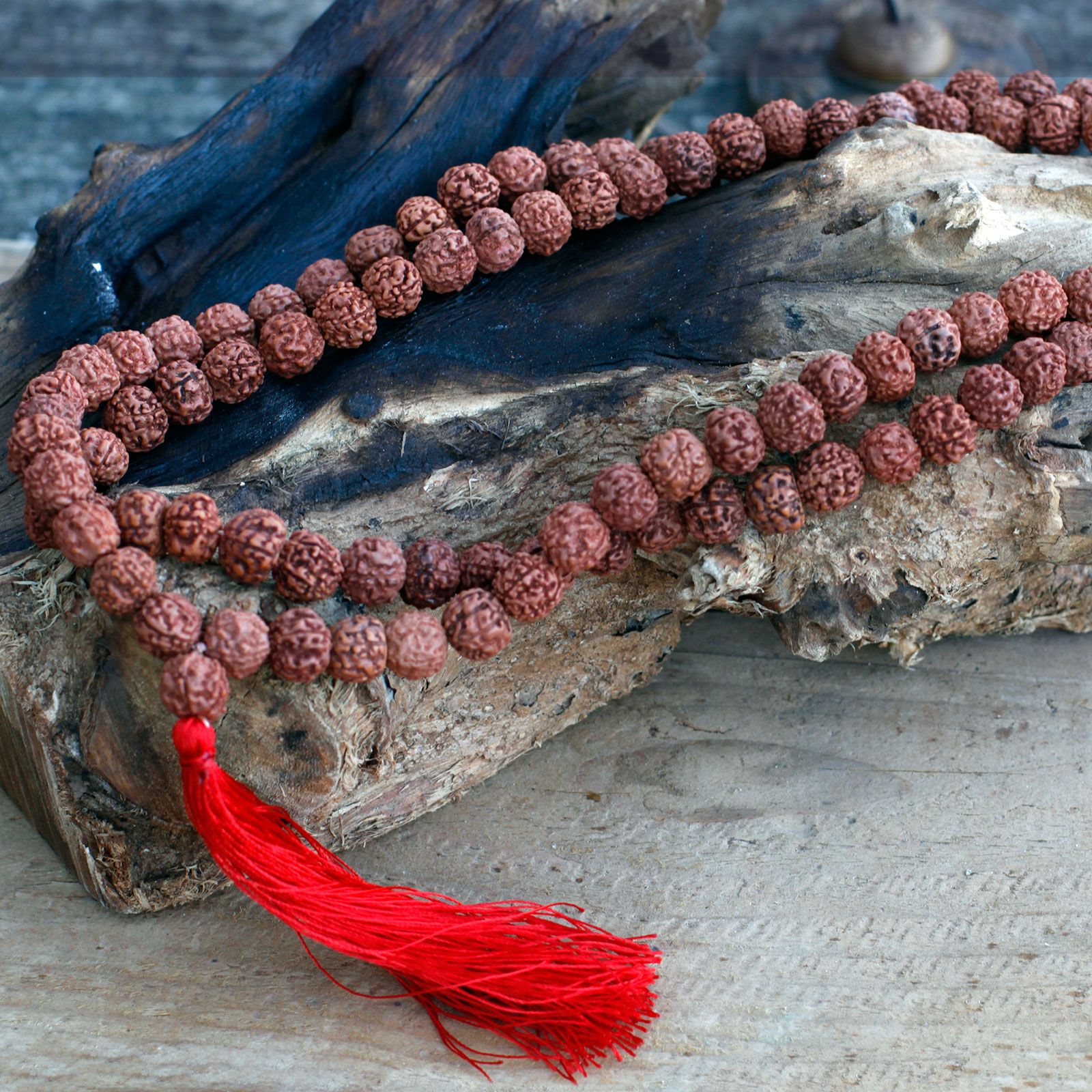 Mala 108 Grains Rudraksha Marron – Collier de Méditation & Protection Spirituelle – Image 4
