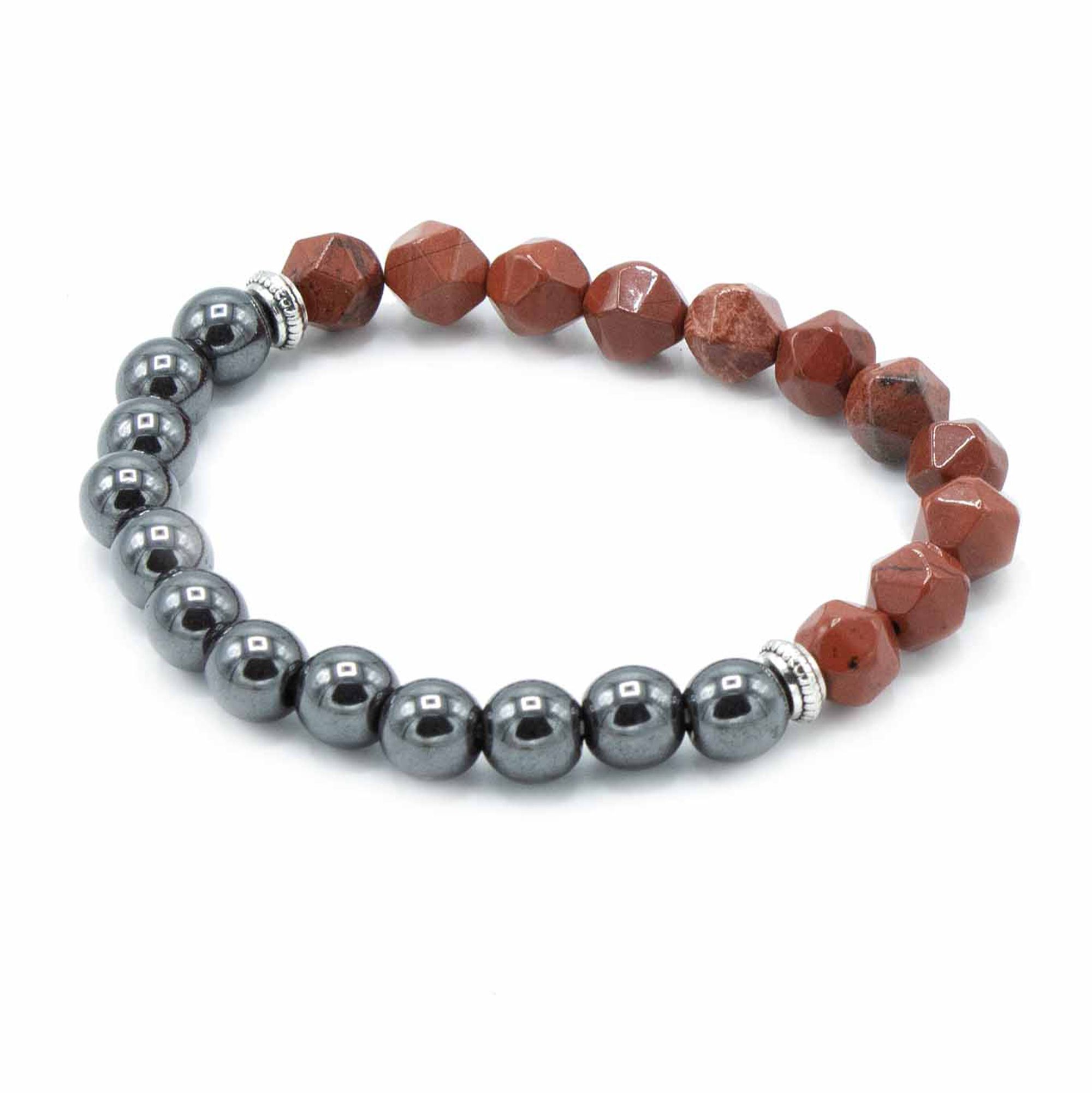 Bracelet Facetté – Jaspe Rouge Magnétique – Image 2