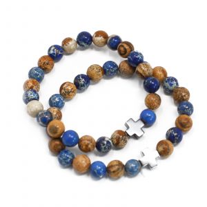 Set de 2 Bracelets d’Amitié – Soutien – Sodalite & Pierre Paysage