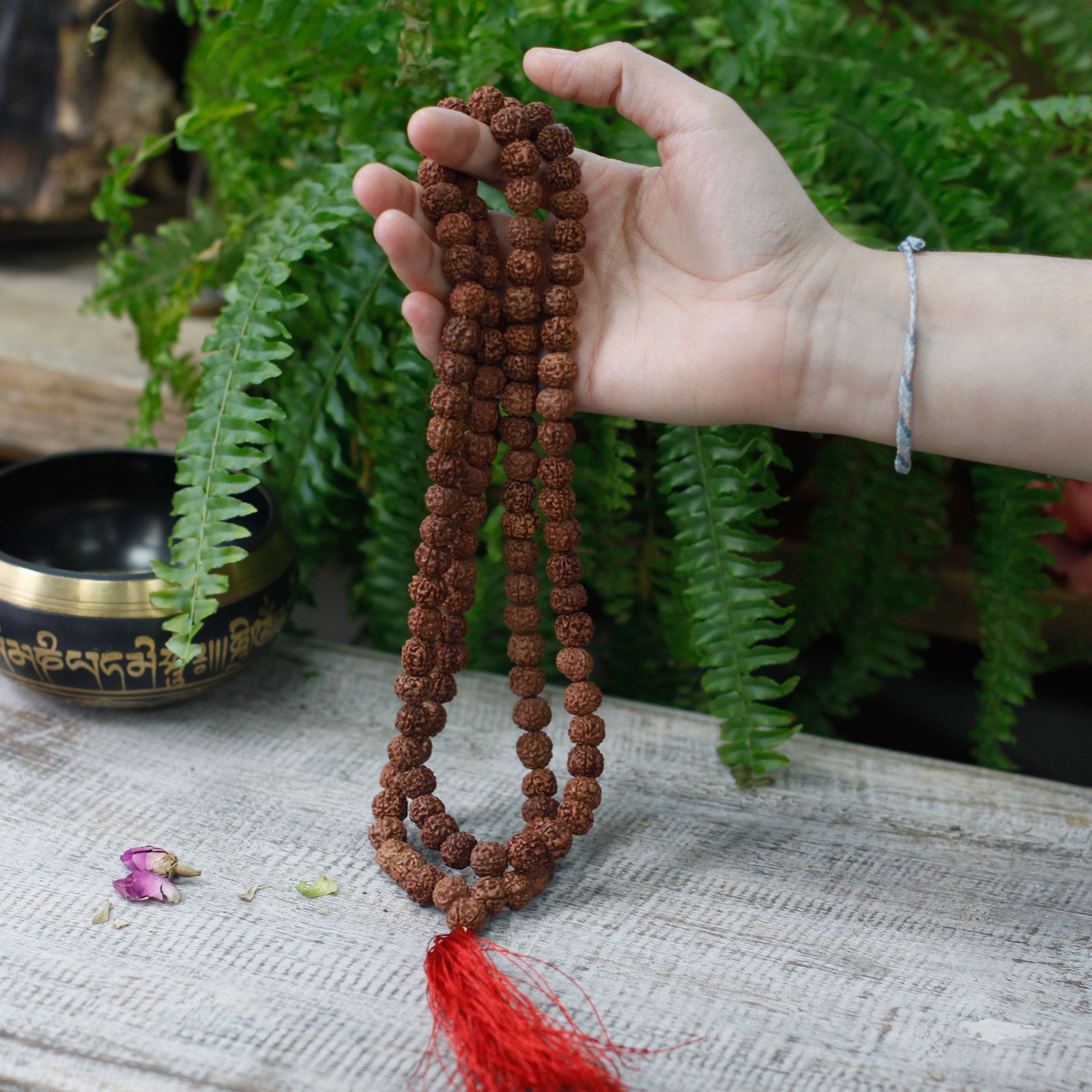 Mala 108 Grains Rudraksha Marron – Collier de Méditation & Protection Spirituelle – Image 7