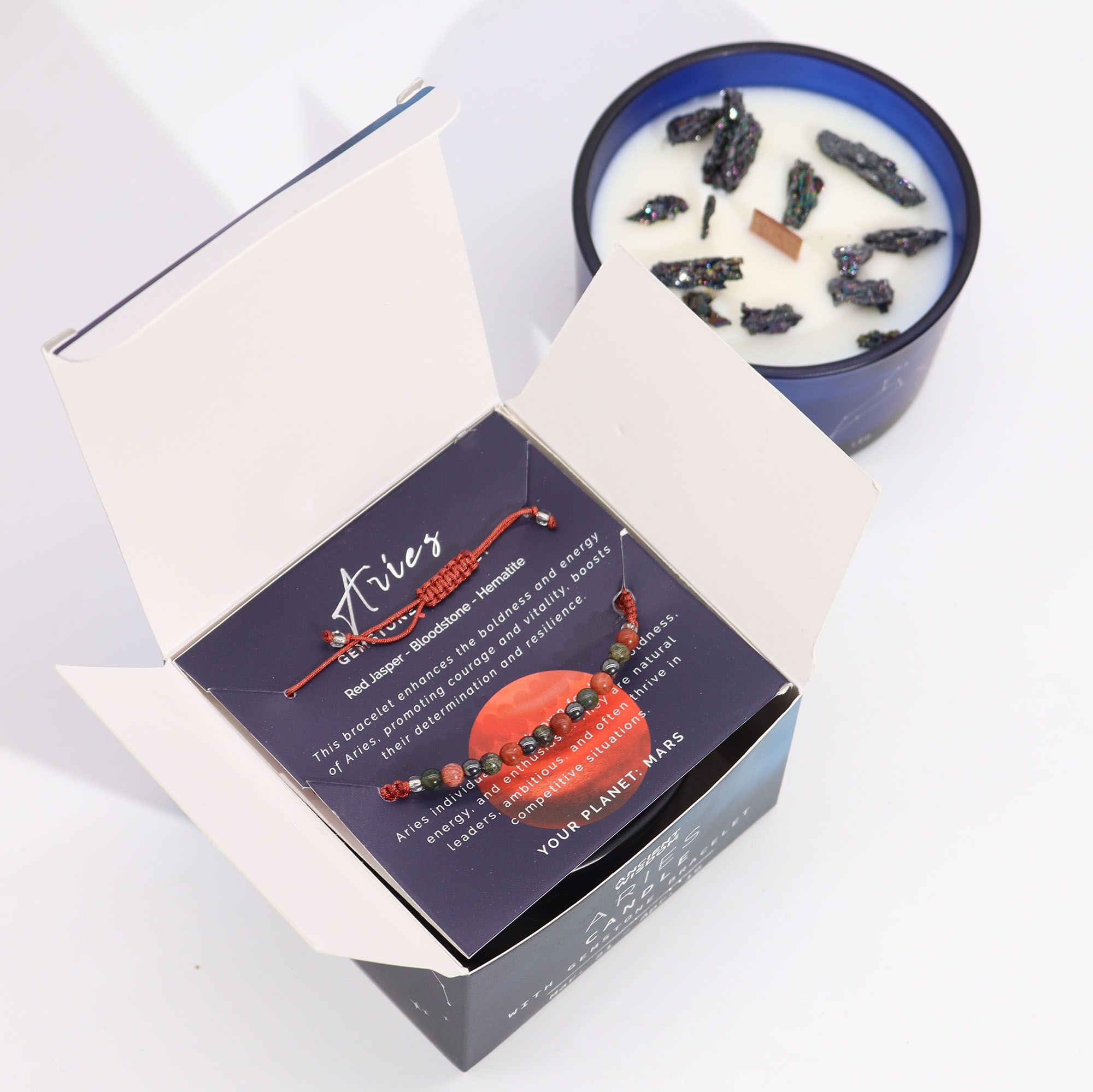 Zodiac Crystal Candle avec Bracelet – Bélier – Image 3