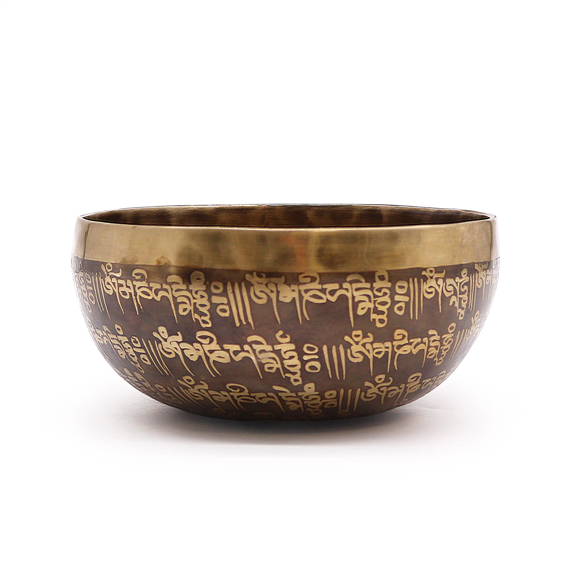 Bol chantant tibétain gravé – 16 cm – Mantra sacré
