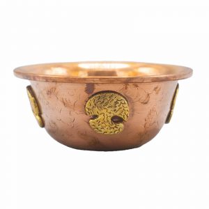 Bol Rituel en Cuivre – Arbre de Vie – 12 × 5 cm