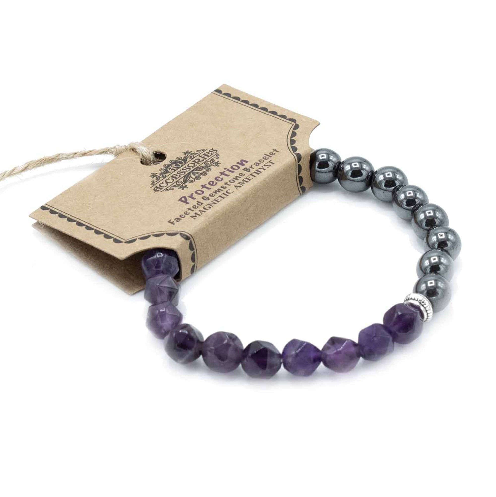 Bracelet Facetté en Pierres Naturelles – Améthyste Magnétique