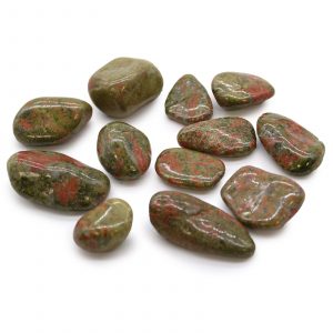 Unakite – Lot de 12 pierres roulées – Taille moyenne
