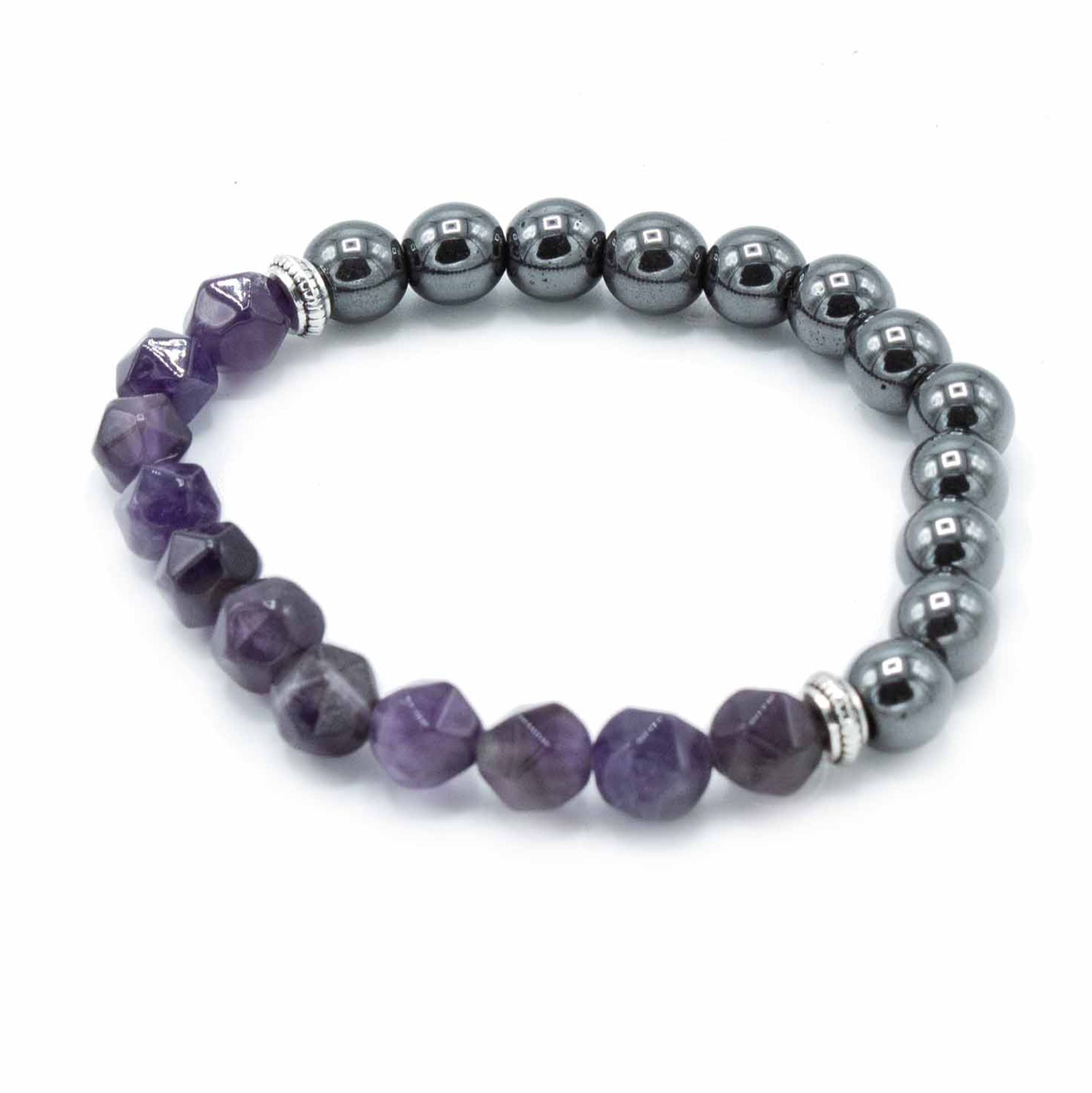 Bracelet Facetté en Pierres Naturelles – Améthyste Magnétique – Image 2
