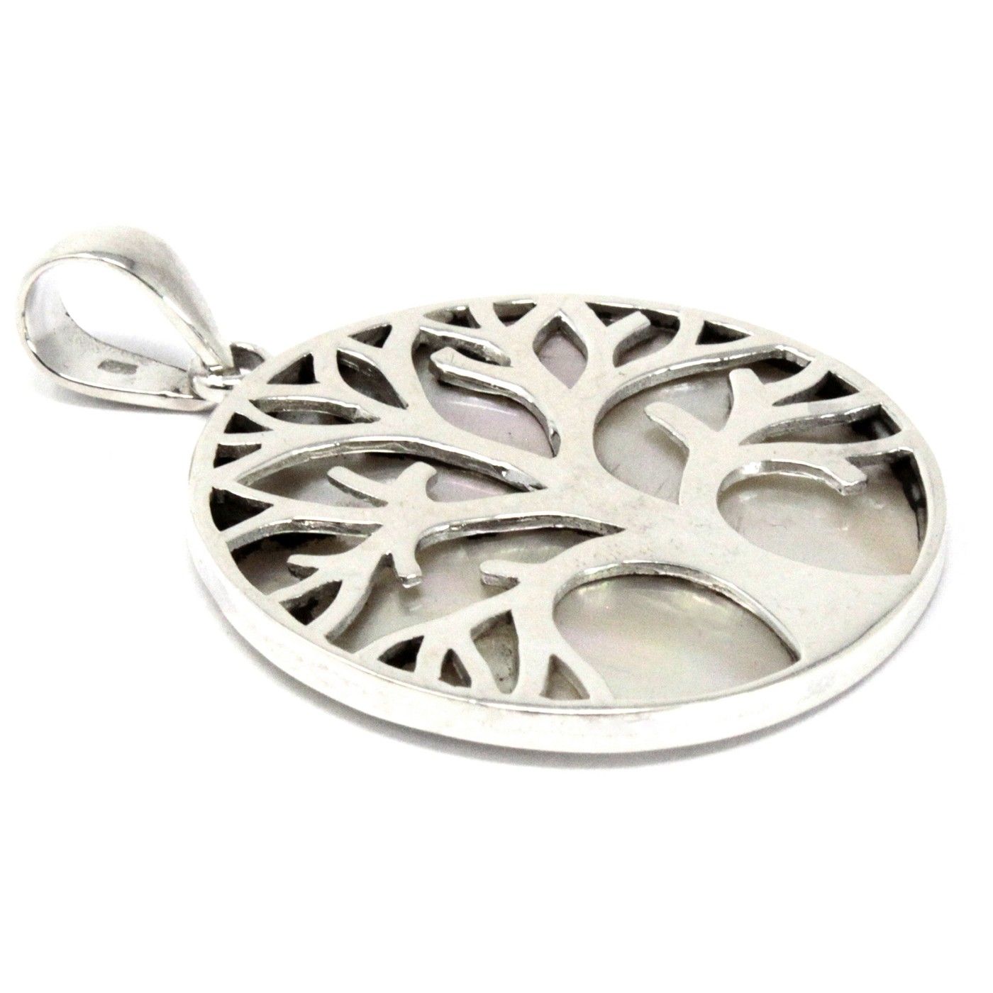 Pendentif Arbre de Vie Argent – Nacre – 30 mm – Image 3