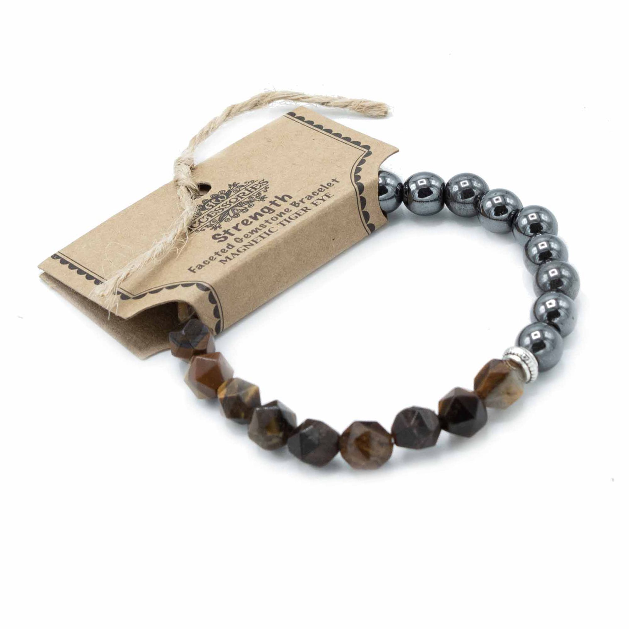 Bracelet Facetté – Œil de Tigre Magnétique