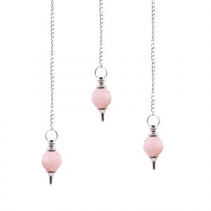 Pendule facetté en quartz rose naturel pour radiesthésie