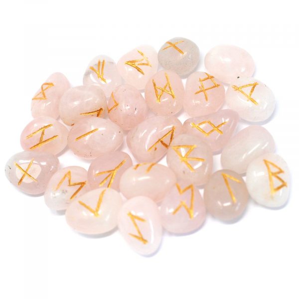 Runes en Quartz Rose naturel