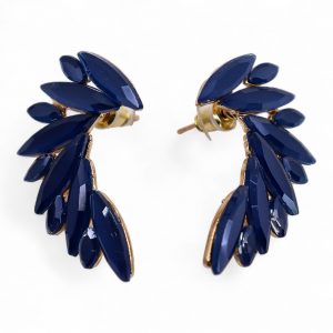 Boucles d’oreilles Royal Blue – Ailes d’ange en verre vintage