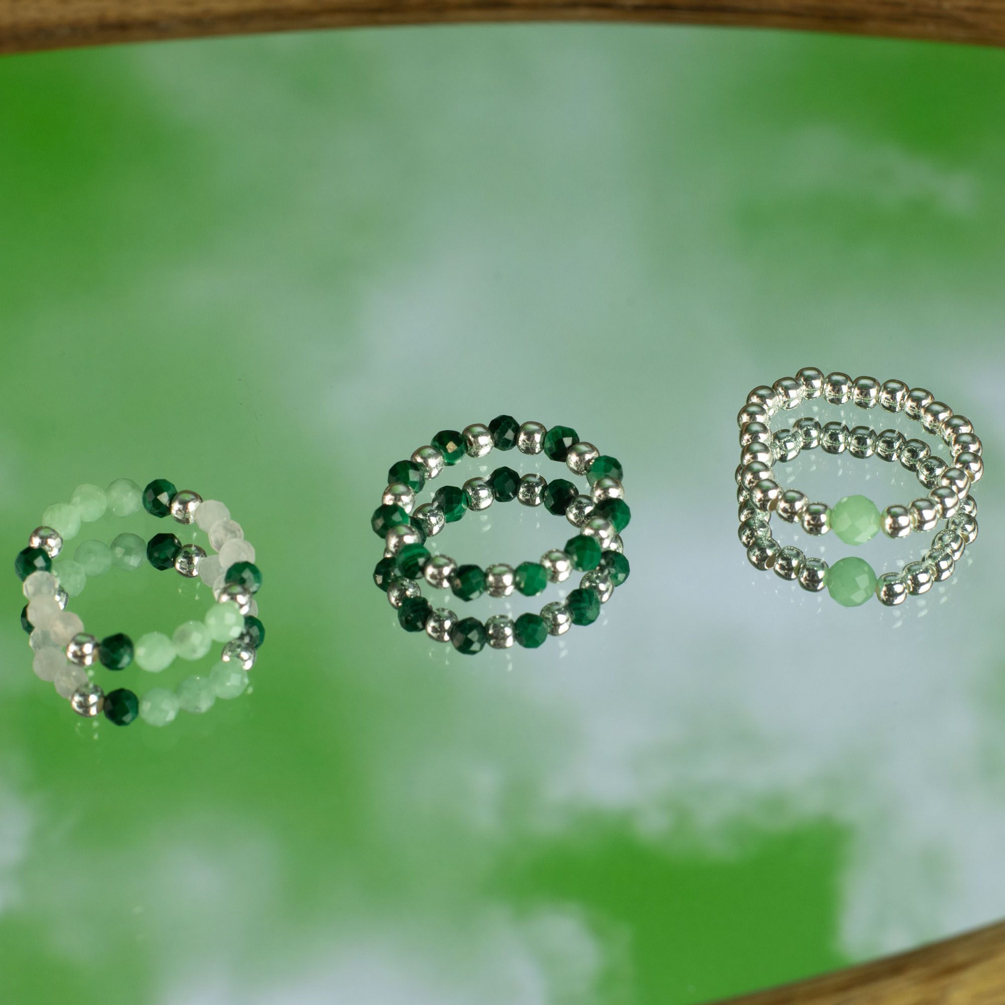 Bague trio en pierres naturelles « Nymph Spirit – Esprit de la forêt » – Image 8