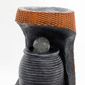 Grande fontaine d’intérieur design avec boule cristal lumineuse multicolore – 48 cm