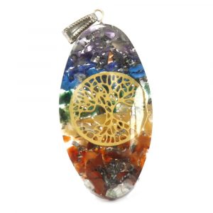 pendentif orgonite arbre de vie sept chakras bijou énergétique
