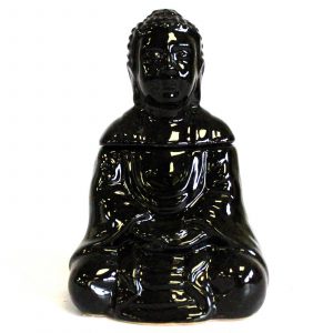 Brûle-parfum Bouddha en céramique noire – Diffusion de fondants parfumés