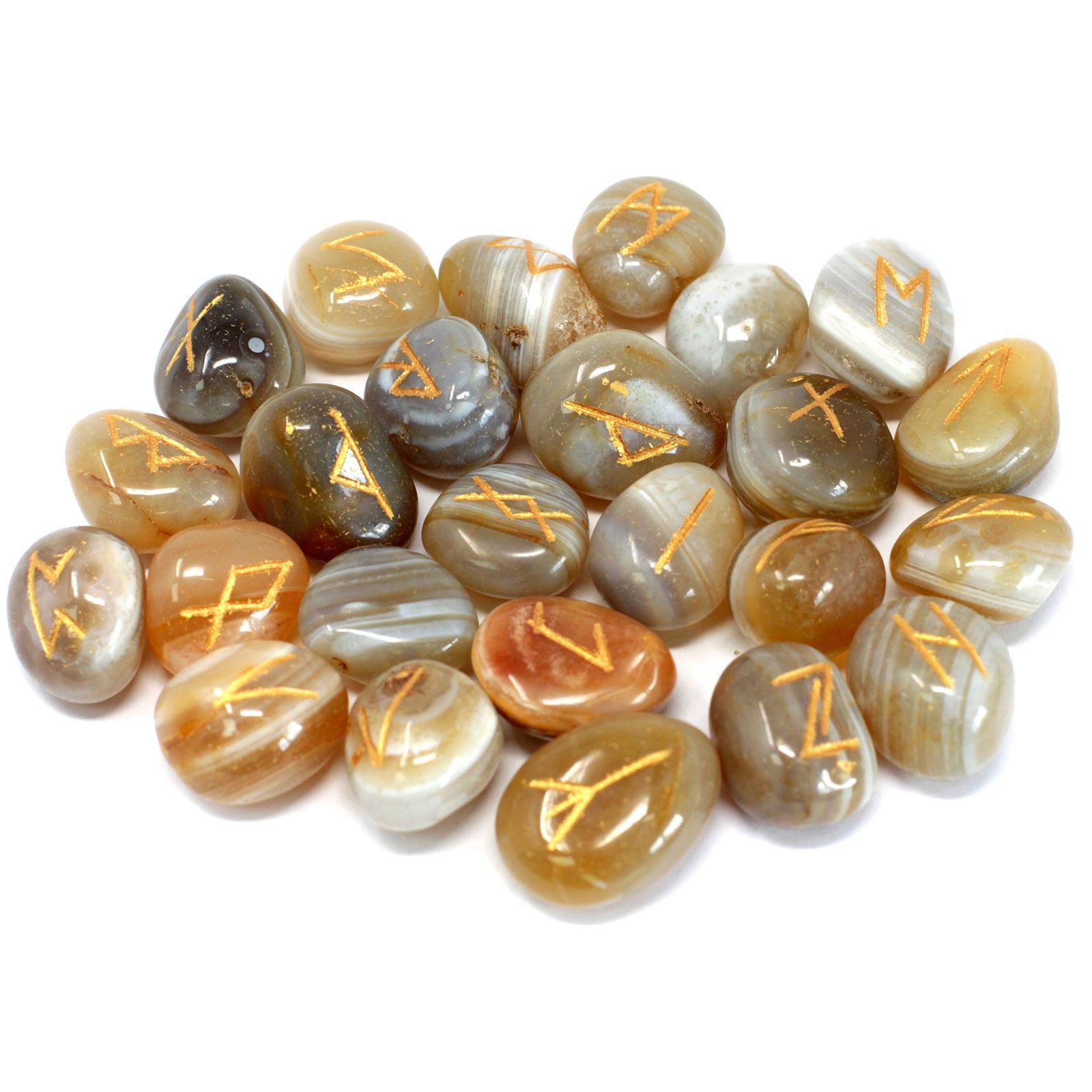 Runes agate noire naturelles – Jeu divinatoire 25 pierres – Image 2