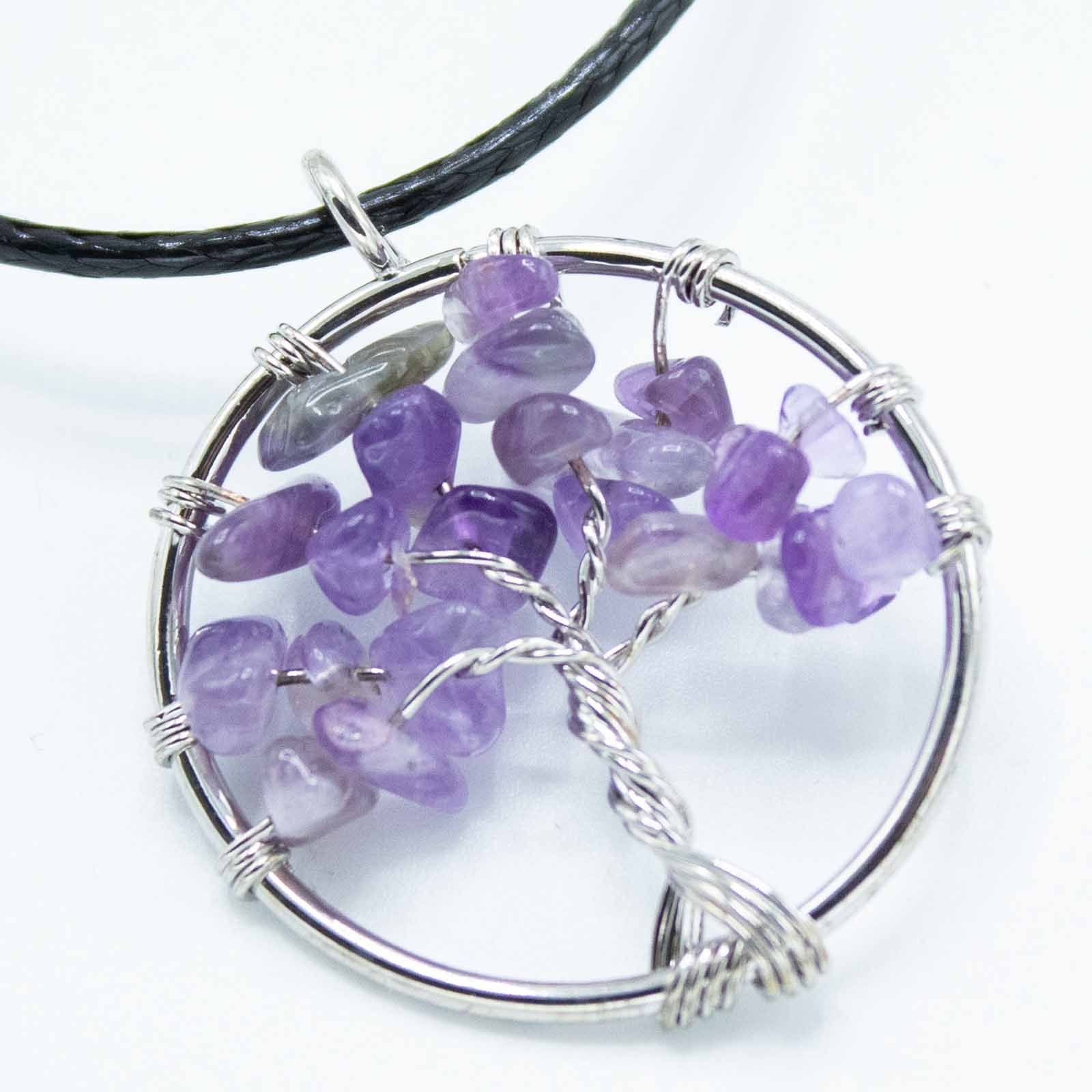 Collier Arbre de Vie en améthyste naturelle – Image 3