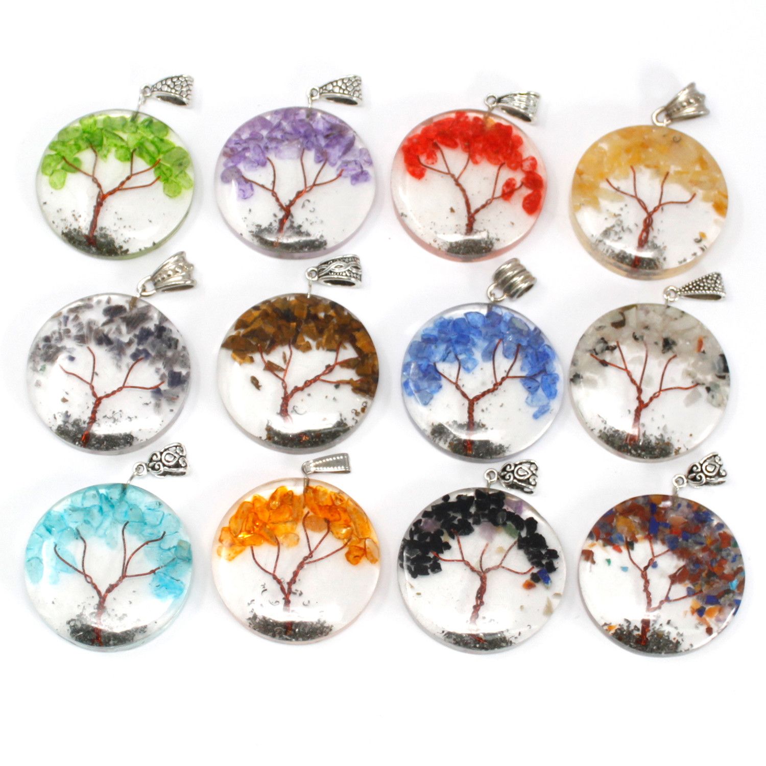 Collier orgonite arbre d’améthyste – géométrie sacrée – Image 3