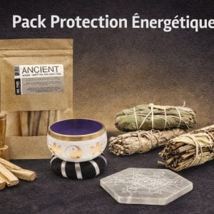 Pack purification énergétique complet — sauge blanche, séléntie, bol tibétain et palo santo