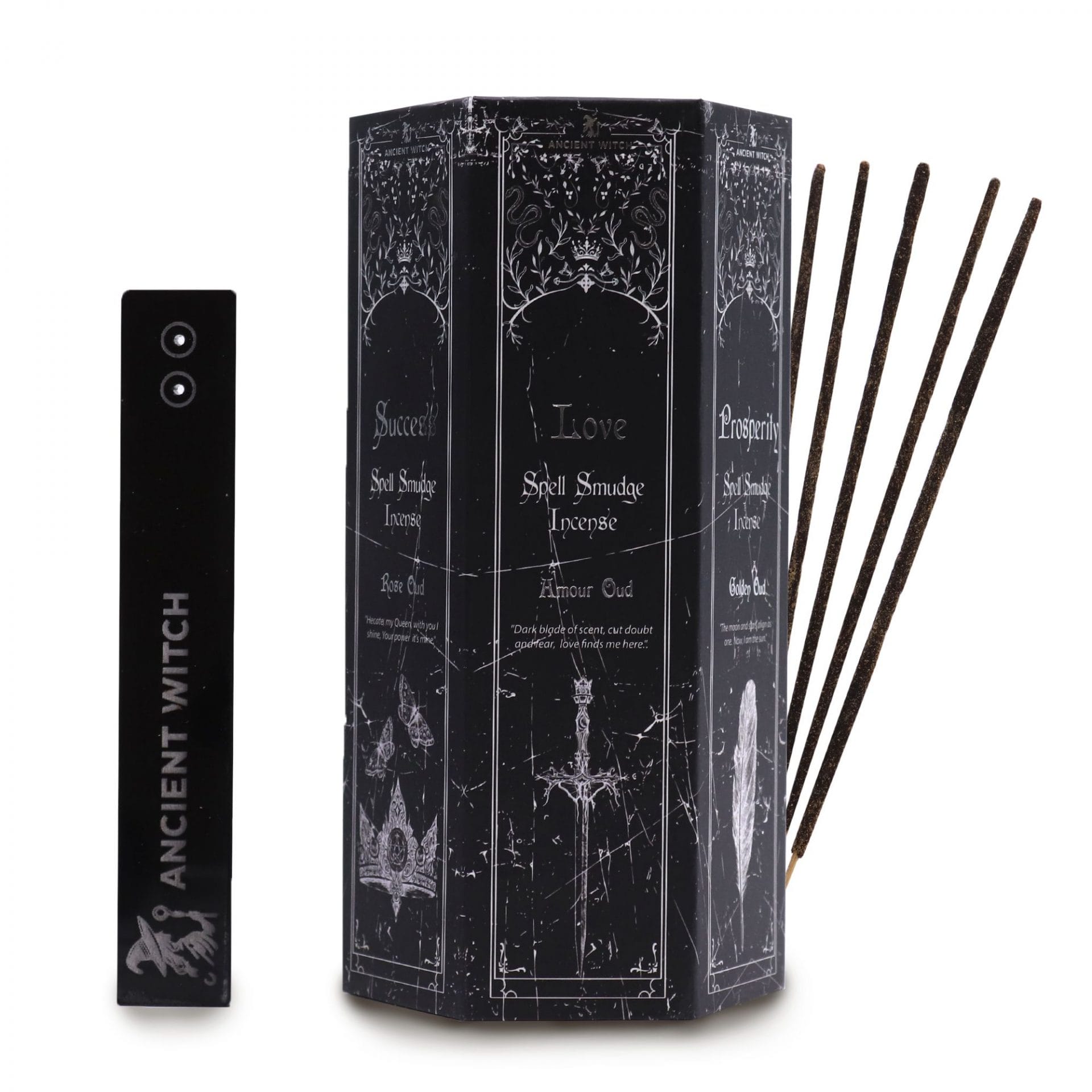 Coffret Encens Rituel avec Présentoir Pyramide – 5 Parfums Spirituels & Support Inclus – Image 4