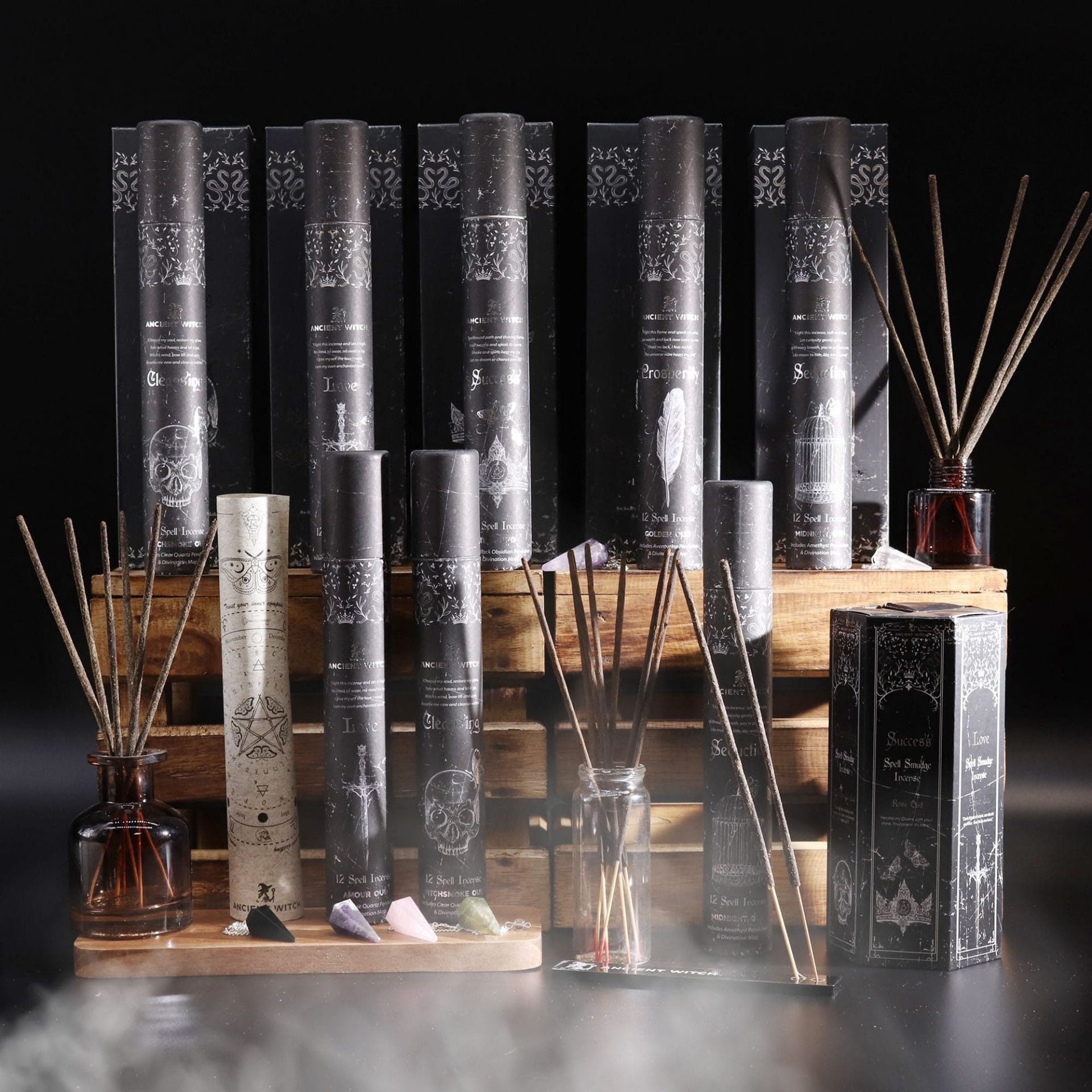 Coffret Encens Rituel avec Présentoir Pyramide – 5 Parfums Spirituels & Support Inclus – Image 6