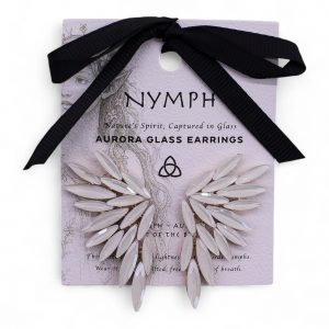 boucles d’oreilles ailes d’ange en verre nacré style vintage