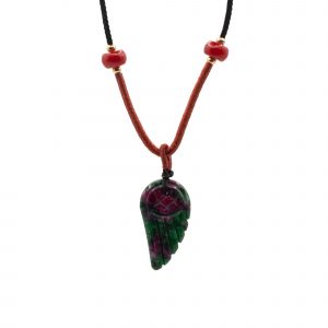 collier cordon avec pendentif aile d’ange en pierre naturelle morganite