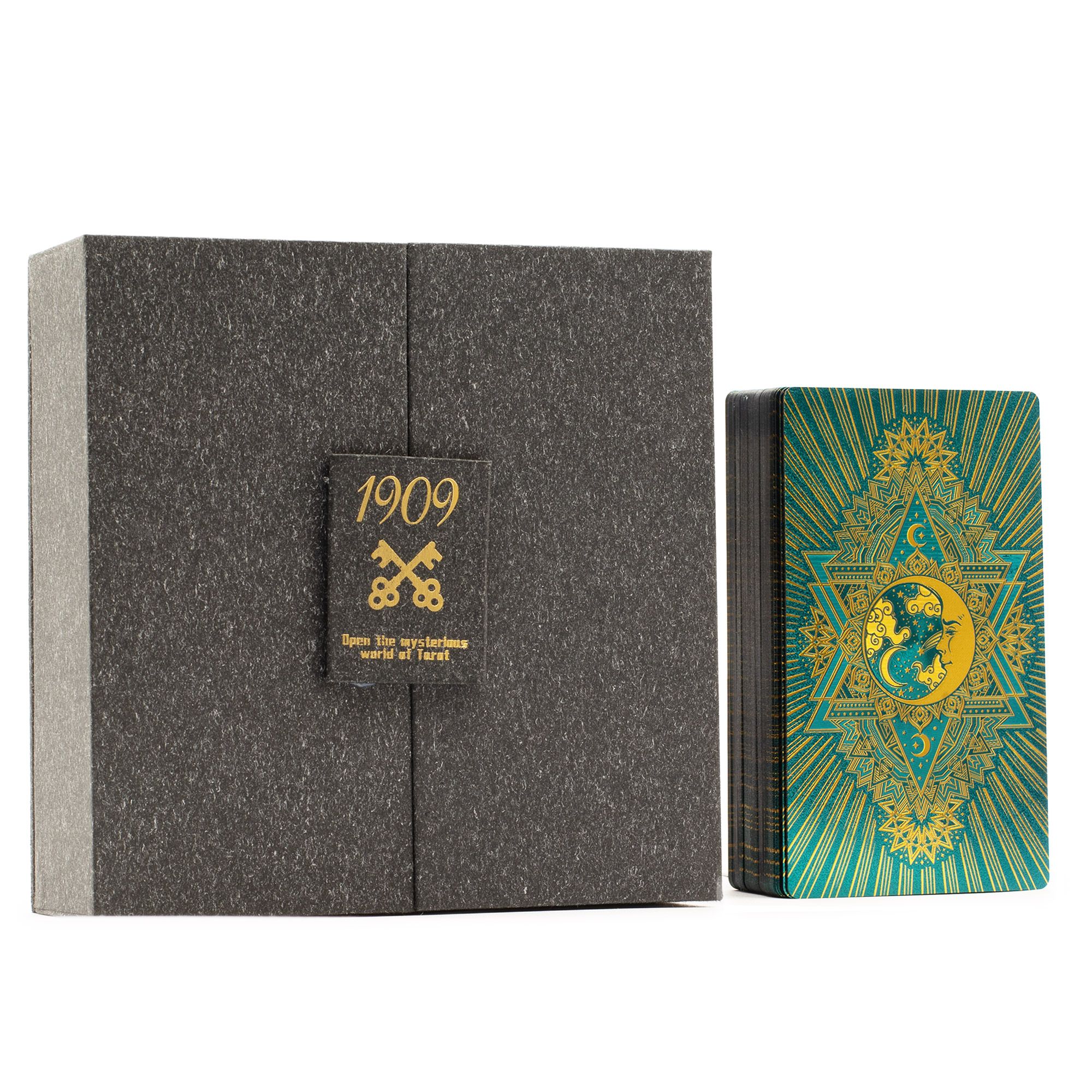 Coffret tarot luxe or et turquoise – 78 cartes – Image 2