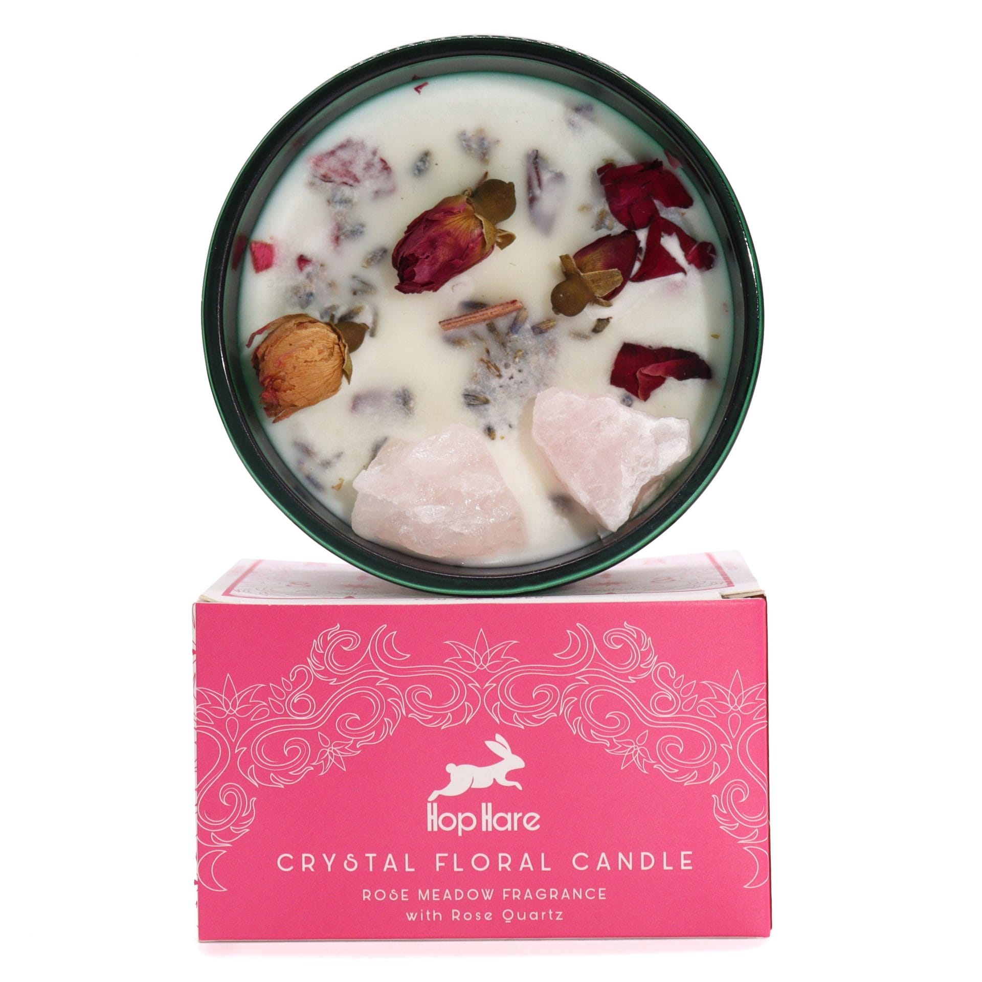 Bougie Florale au Quartz Rose & Fleurs Séchées — Les Amoureux | Hop Hare – Image 6