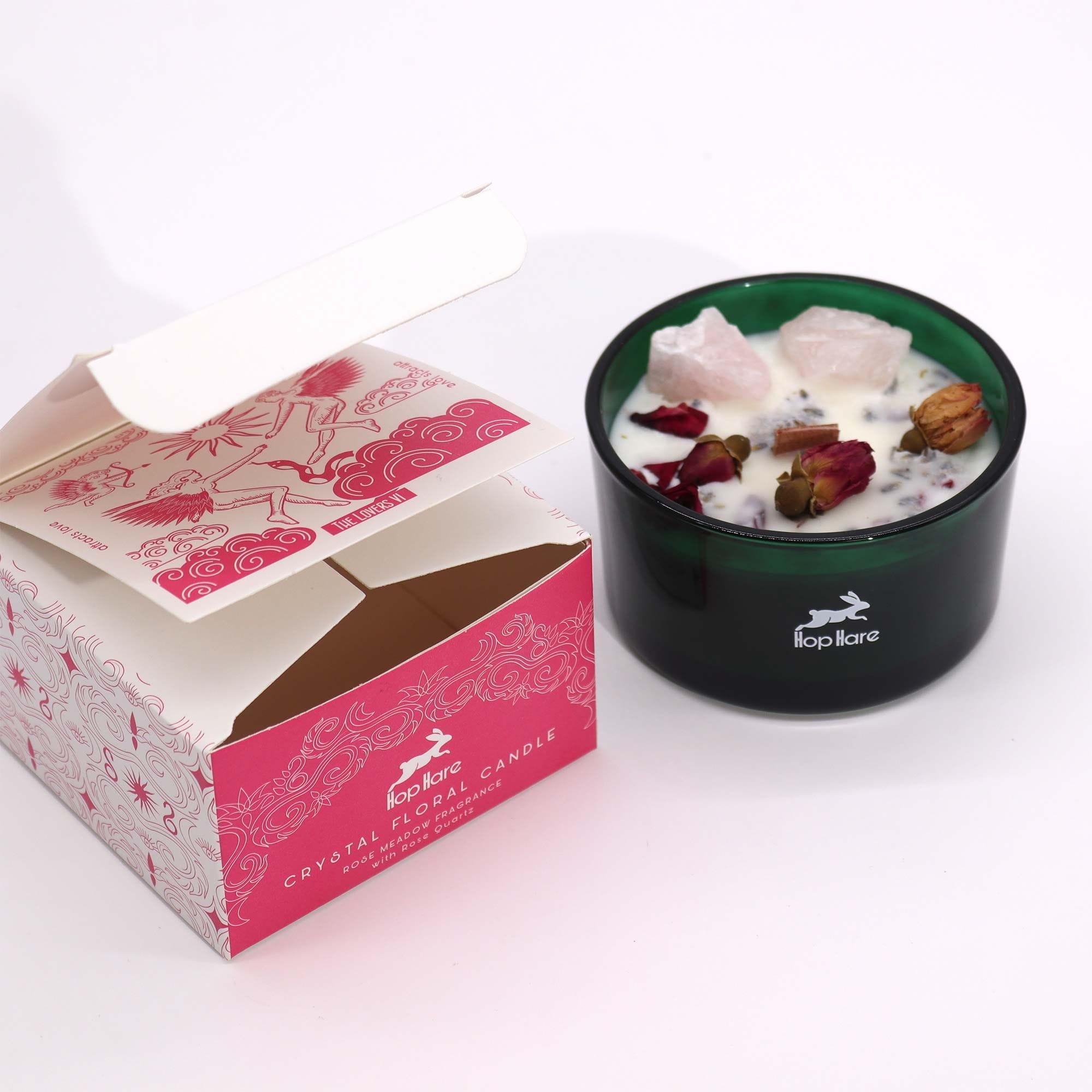 Bougie Florale au Quartz Rose & Fleurs Séchées — Les Amoureux | Hop Hare – Image 7