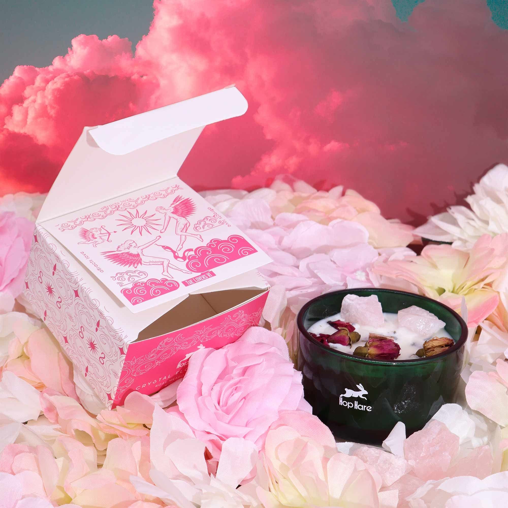 Bougie Florale au Quartz Rose & Fleurs Séchées — Les Amoureux | Hop Hare – Image 3