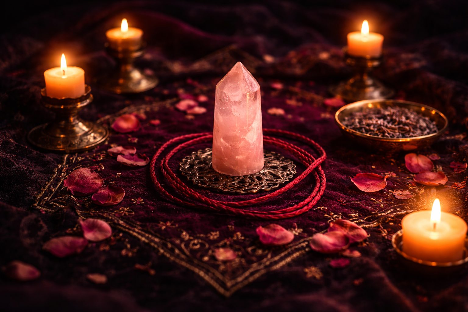 Autel mystique en rose et or — rituel d'amour — Lumen Arca