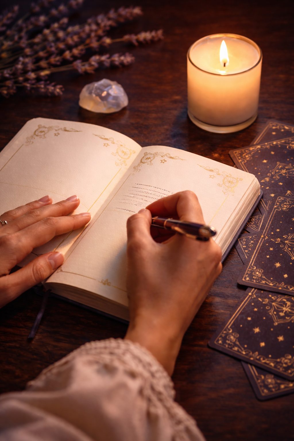 Pratique du tarot avec le carnet Lumen Arca