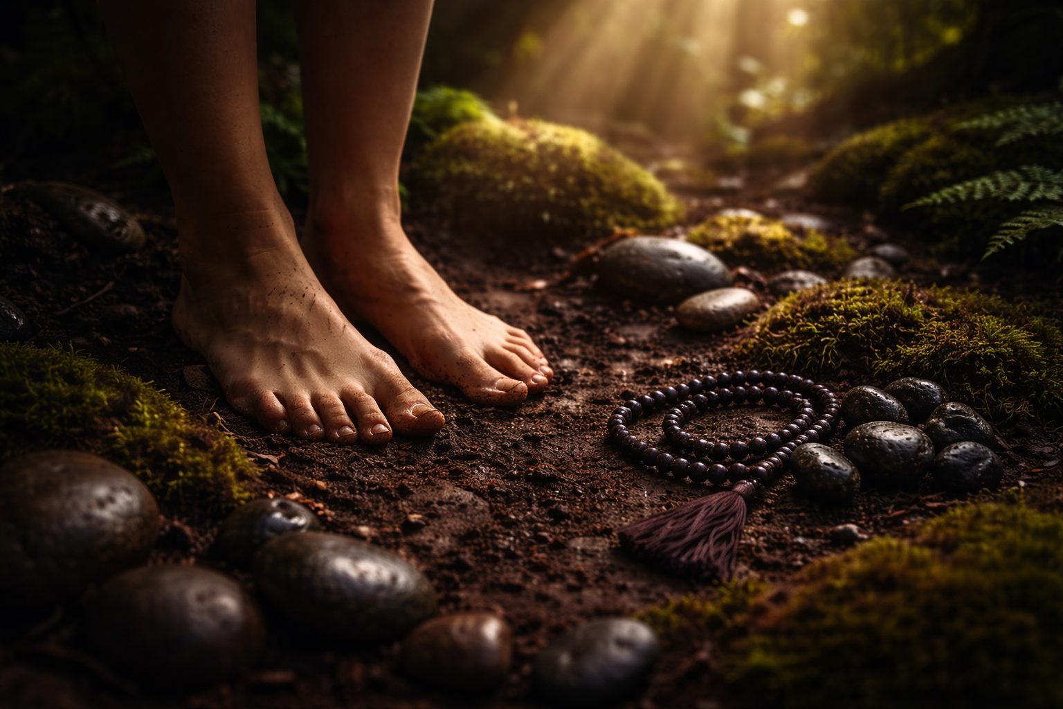 Pieds nus sur terre fertile — ancrage énergétique — Lumen Arca