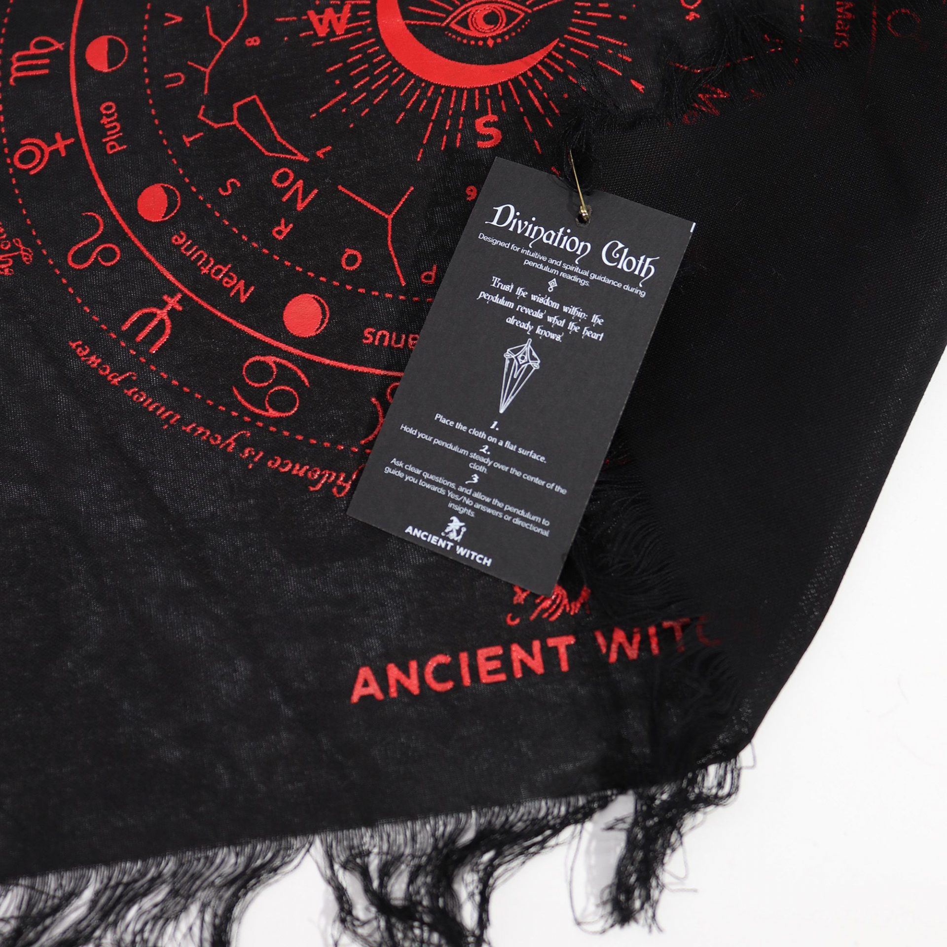 Tissu de Divination Pendule – Œil Mystique Rouge & Noir – Image 2