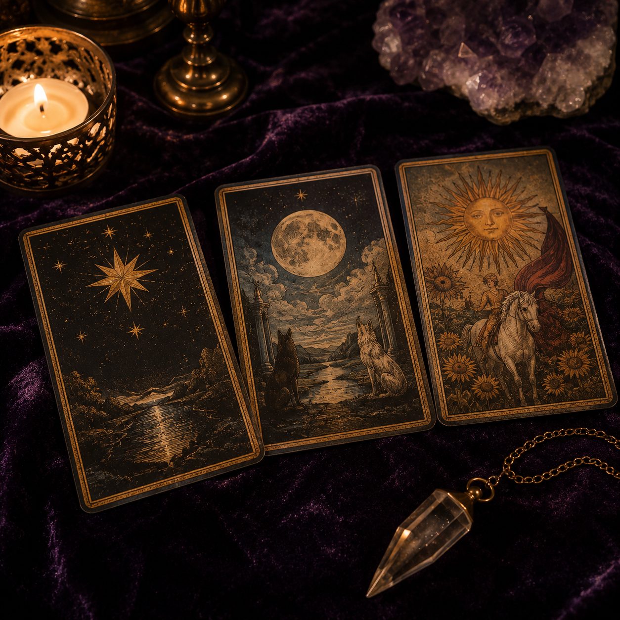 Cartes de tarot et pendule — Lumen Arca