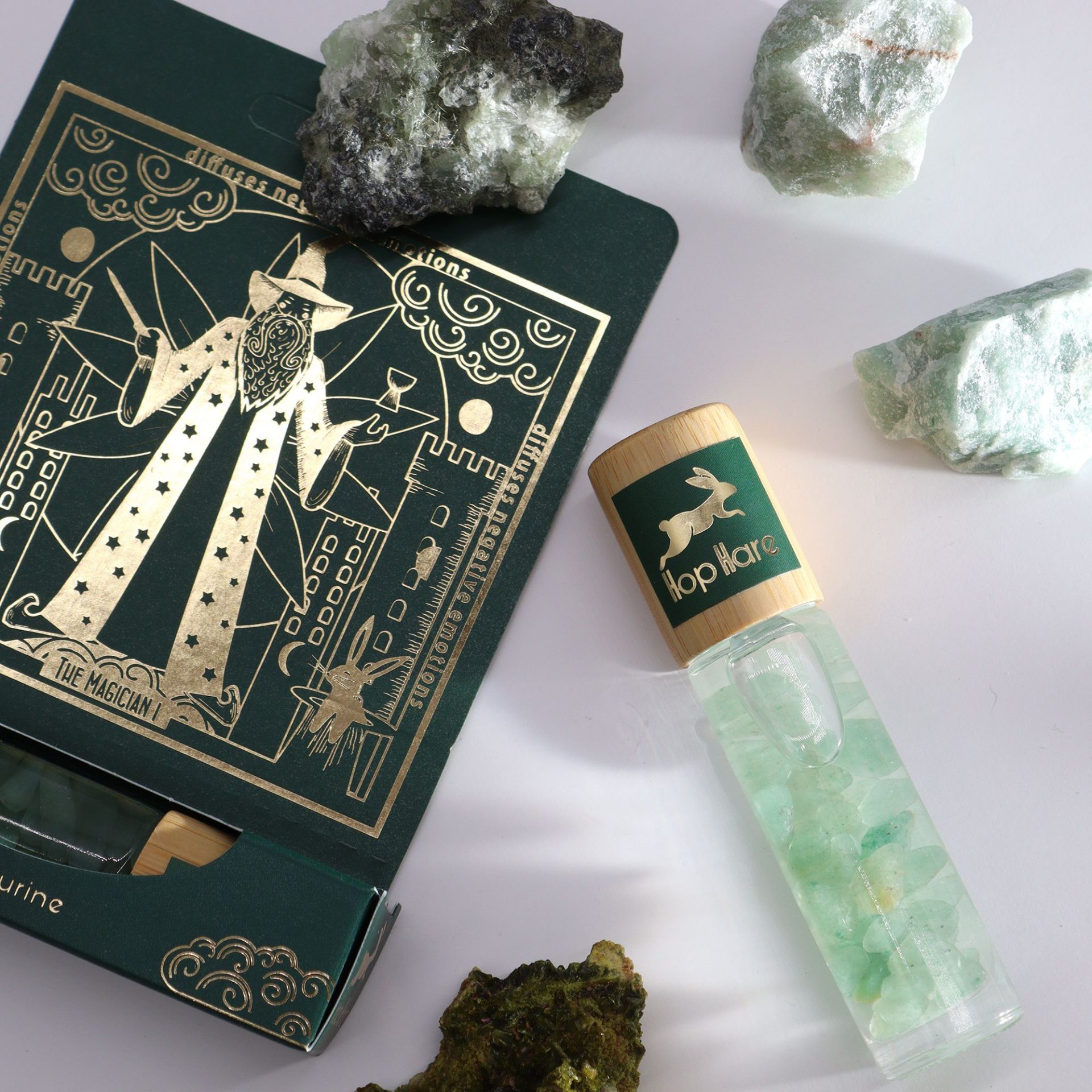 Roll-On Tarot Le Magicien à l’Aventurine Verte – Chance, Clarté & Énergie Positive – Image 3