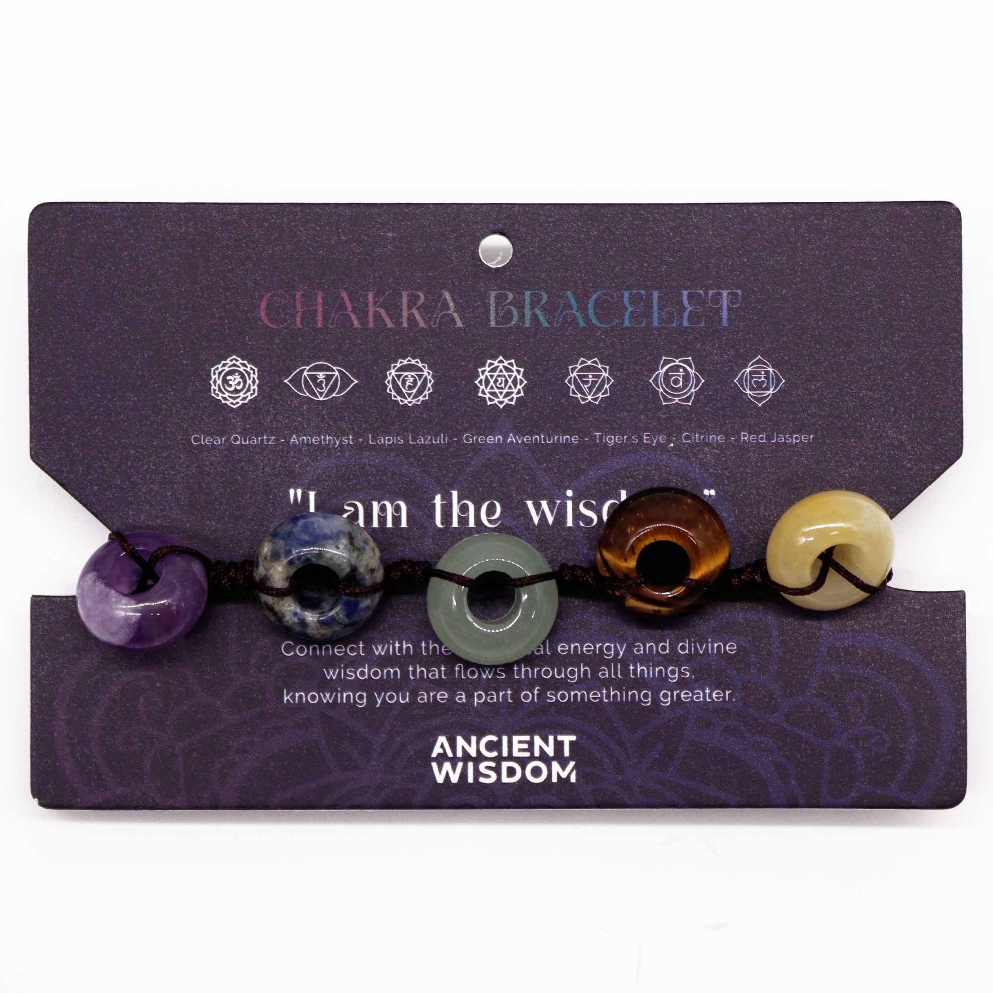 Bracelet 7 Chakras en Pierres Naturelles Rondes – Cordon Réglable – Image 2