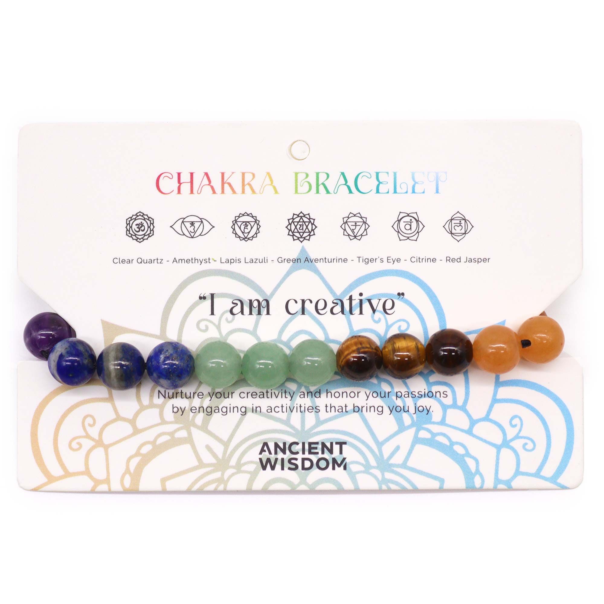 Bracelet 7 Chakras 21 Pierres Naturelles – Cordon Réglable – Image 2
