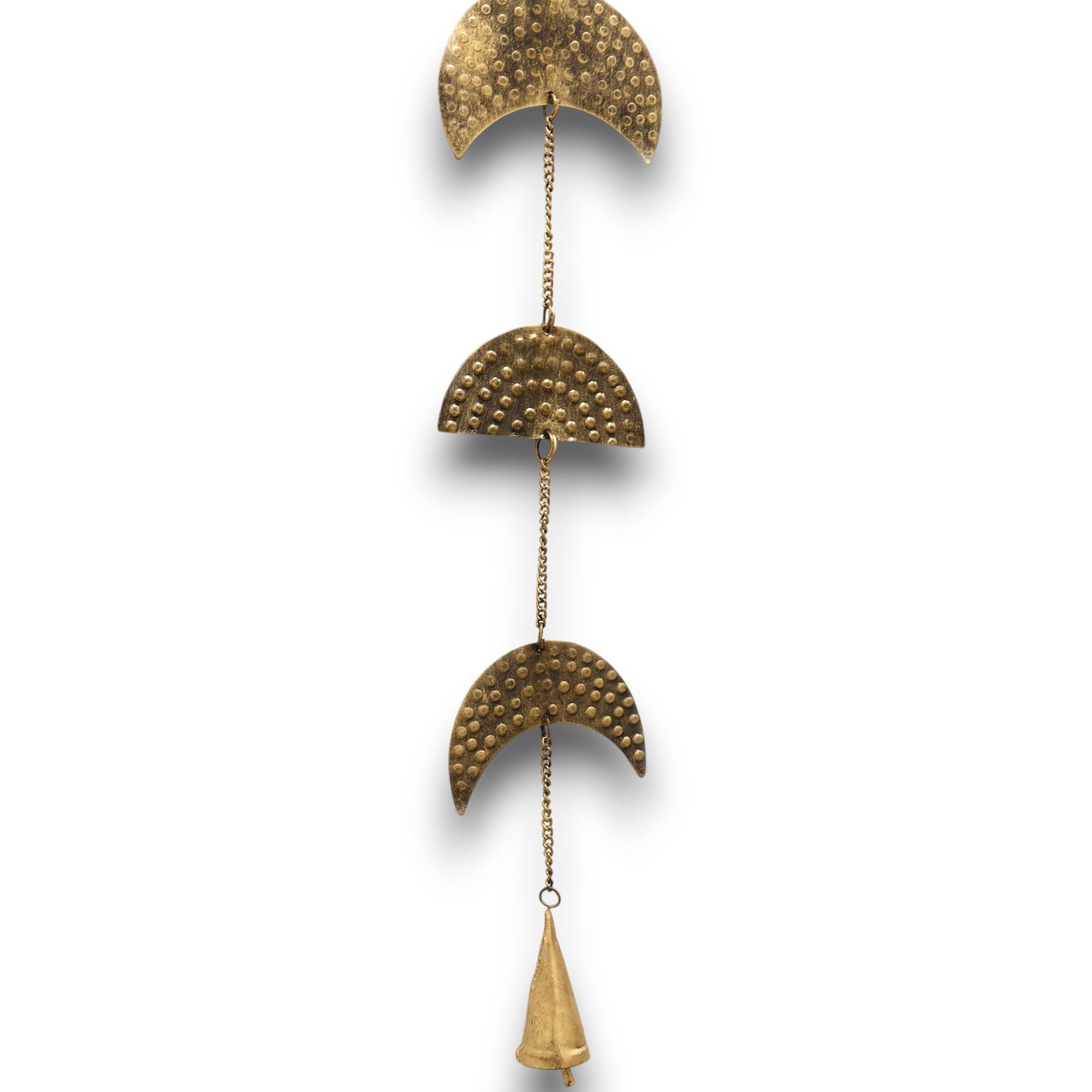 Carillon Lunaire Phases de la Lune en Laiton Doré — Clochette & Finition Texturée | 25 cm – Image 2