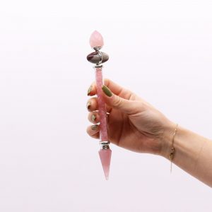 Baguette Magique Shiva Lingam en Quartz Rose – Rituel d’Amour, Douceur et Harmonie