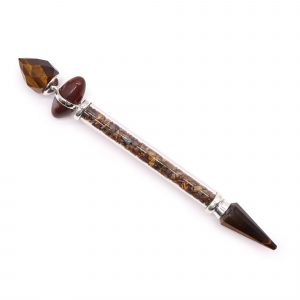Baguette Magique Shiva Lingam en Œil de Tigre – Confiance, Ancrage & Protection