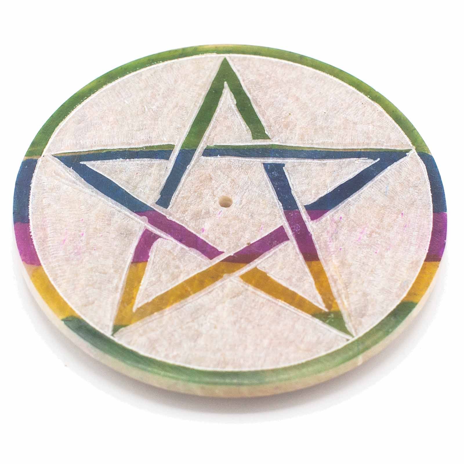 Porte-Encens en Stéatite 8 cm – Pentagone Gravé – Image 2