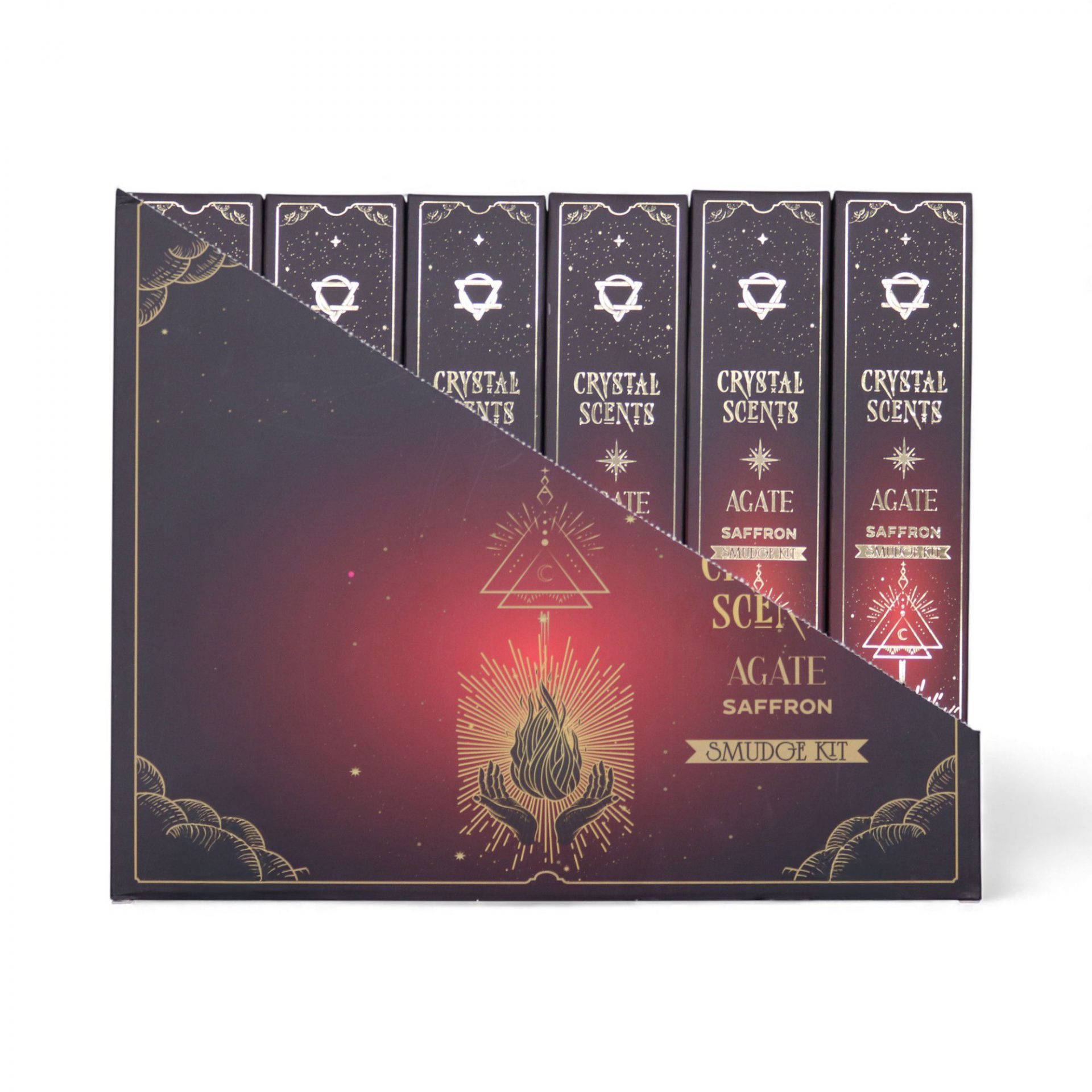 Encens Safran aux Cristaux d’Agate Rouge – 10 Bâtonnets Crystal Scents pour Rituel & Ambiance Chaleureuse – Image 2