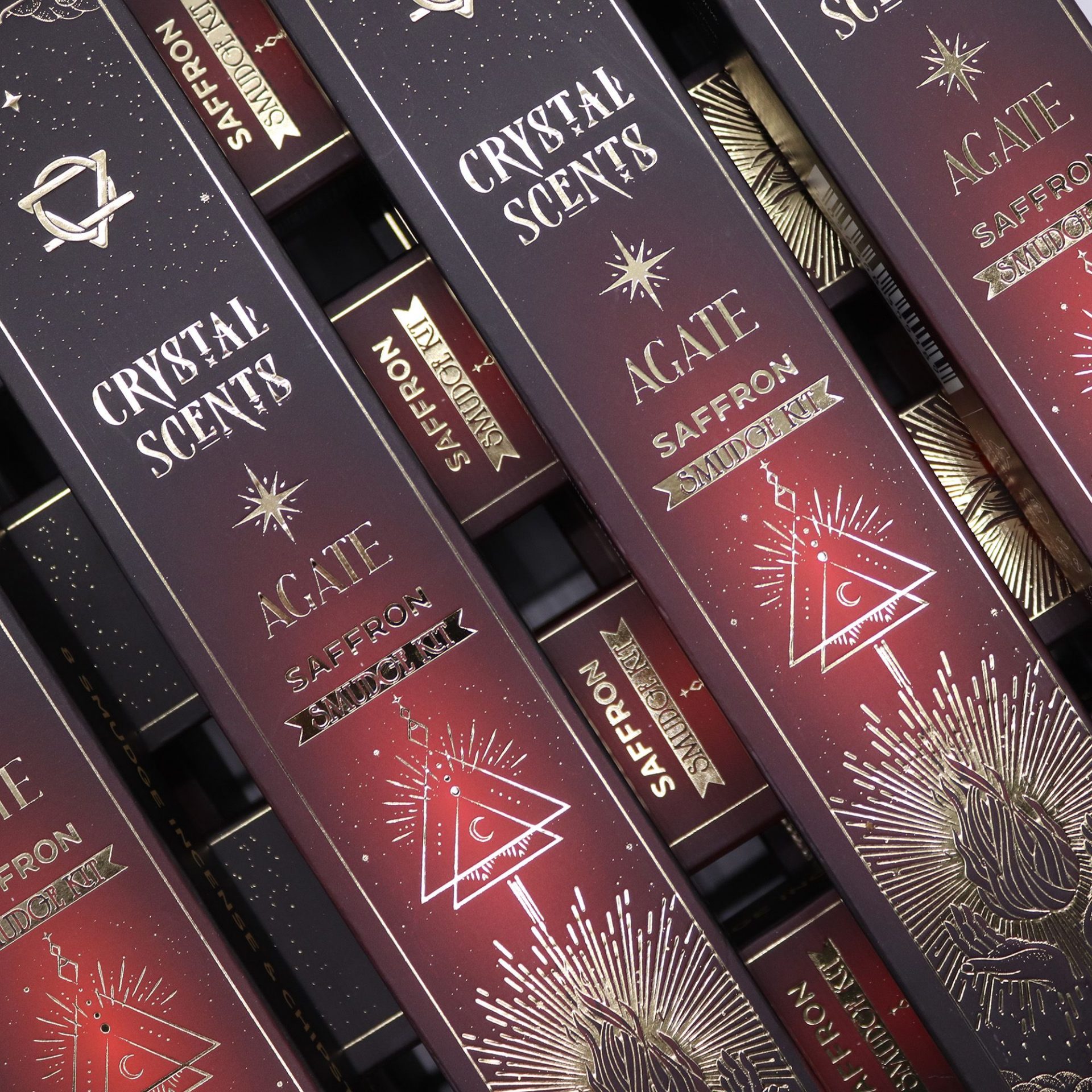 Encens Safran aux Cristaux d’Agate Rouge – 10 Bâtonnets Crystal Scents pour Rituel & Ambiance Chaleureuse – Image 3