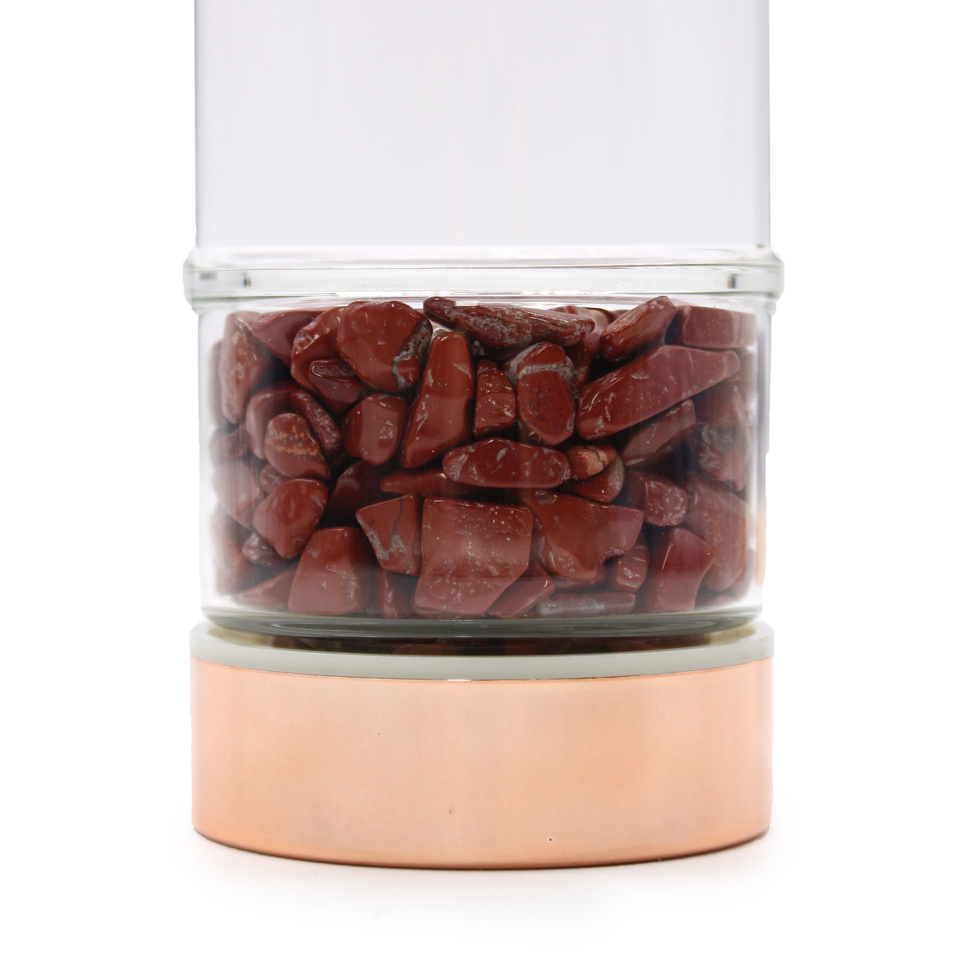 Bouteille Infuseur à Thé en Cristal et Jaspe Rouge — Or Rose, 500 ml – Image 2